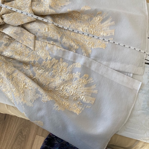 Teri Jon Metallic Gold Midi Dress Size 10 - Picture 9 of 11